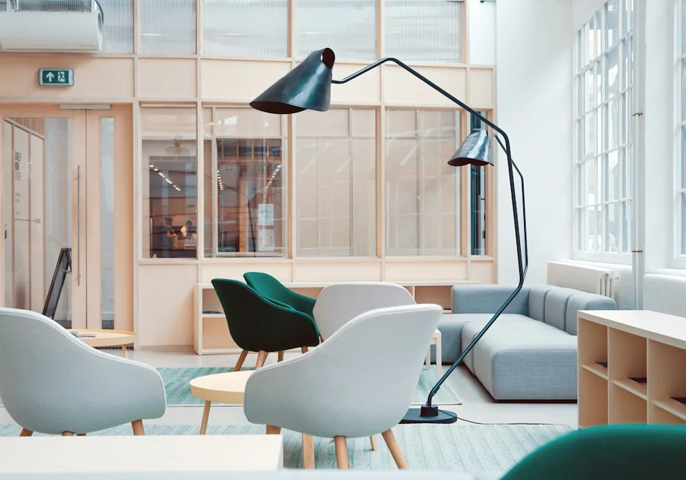 A bright contemporary office lounge